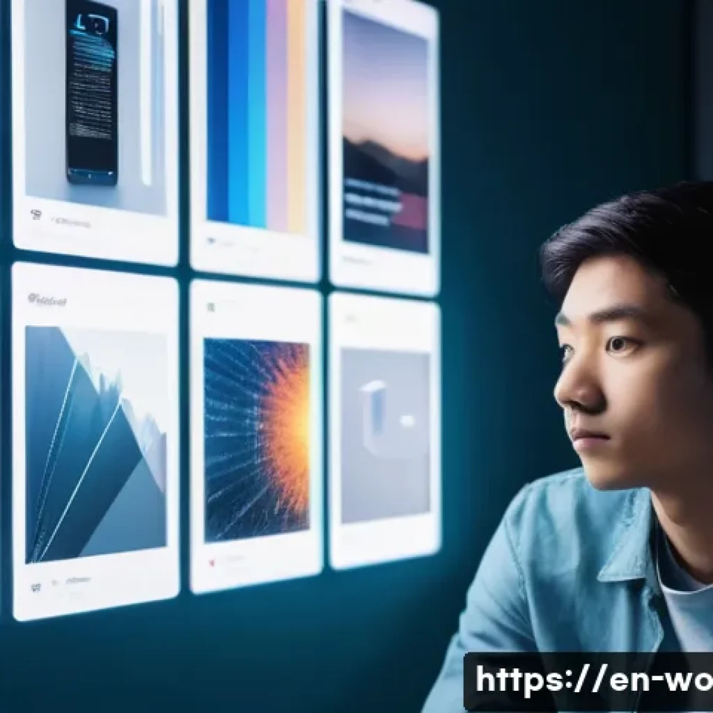 디스토피아적 경고를 통해 본 현대 사회 - **Prompt Title: The Algorithmic Gaze**
**Detailed Prompt:** A young adult (18-25 years old), dr...